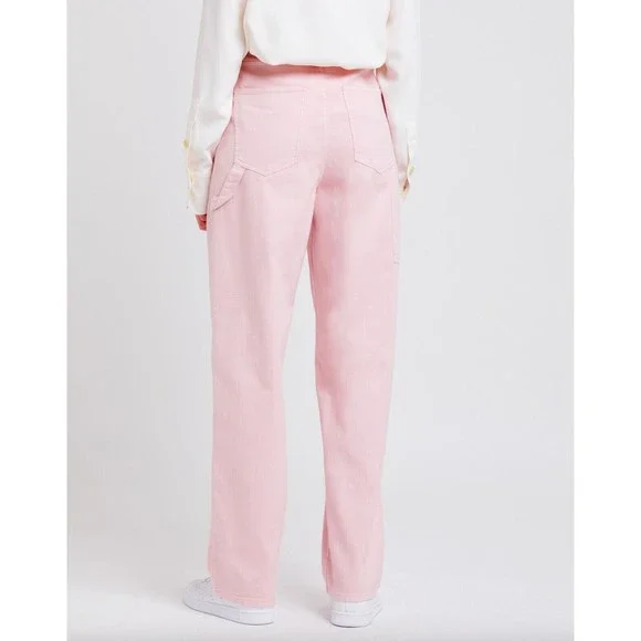 TiBi Garment Denim Carpenter pink wide leg High rise cargo women's